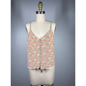 Madewell Silk Cami Top 4 Woodland Prairie Blossoms Floral Cottagecore Dainty